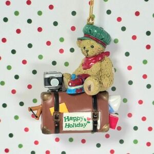 Priscilla Hillman 1998 Enesco Happy Holiday‎ Teddy Bear Ornament Christmas